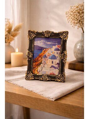 New Gold Black Ornate Hollywood Regency Victorian Picture Frame 5x7